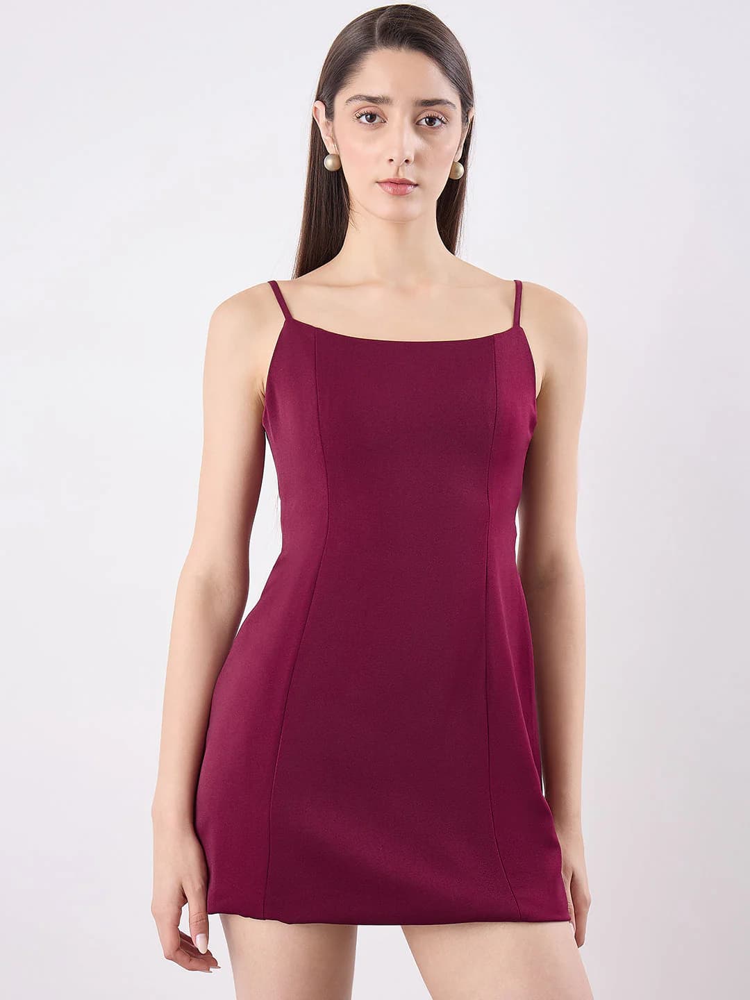 Women's Red Casual Solid Dress