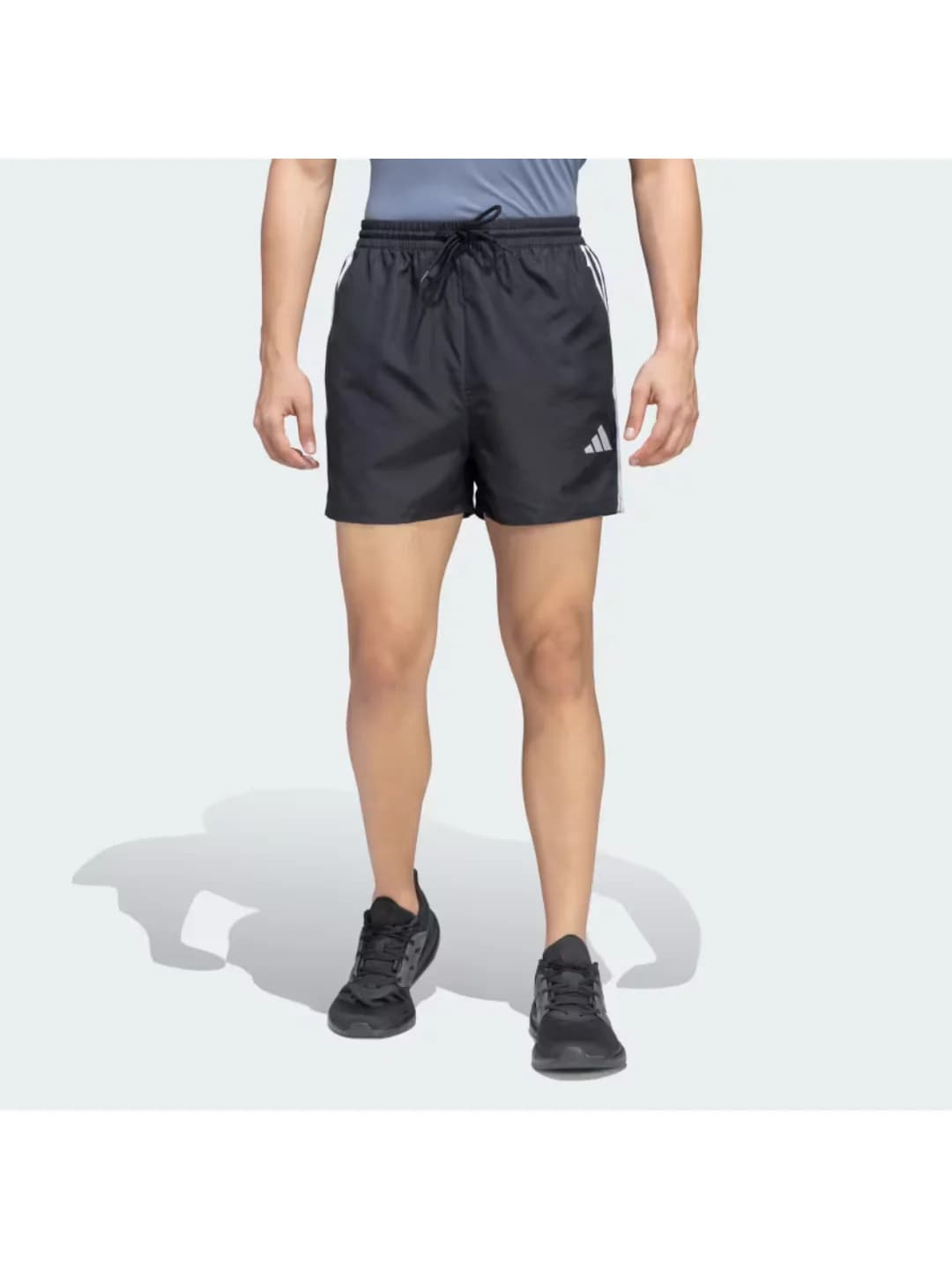 Men's Black Casual Striped Regular Fit Short