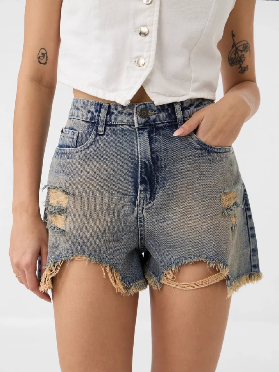 Women's Blue Casual Solid Regular Fit Short