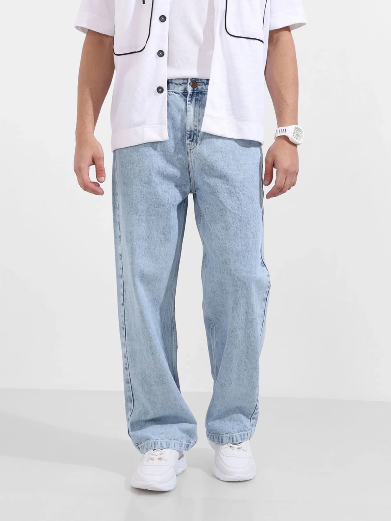 Men's Blue Casual Baggy Fit Jeans