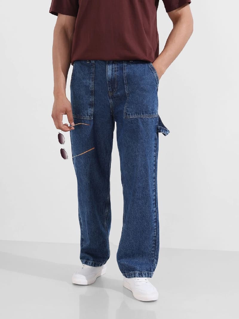 Men's Blue Casual Regular Fit Jeans
