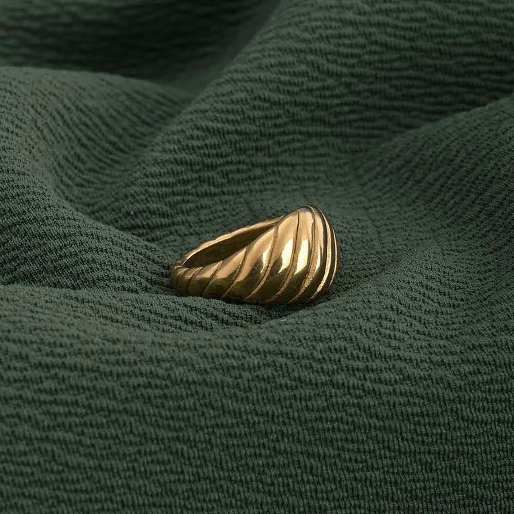 Women's Gold Casual Wear Gold Plated Stainless Steel Finger Ring