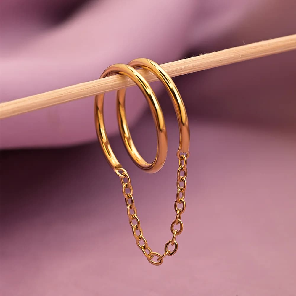 Women's Gold Casual Wear Gold Plated Stainless Steel Finger Ring