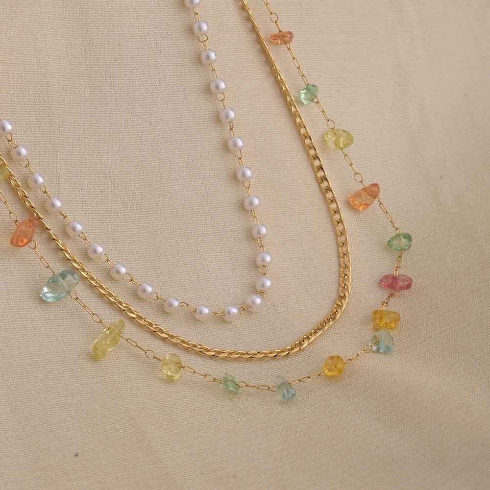 Women's Gold Casual Wear Gold Plated Stainless Steel Necklace Set