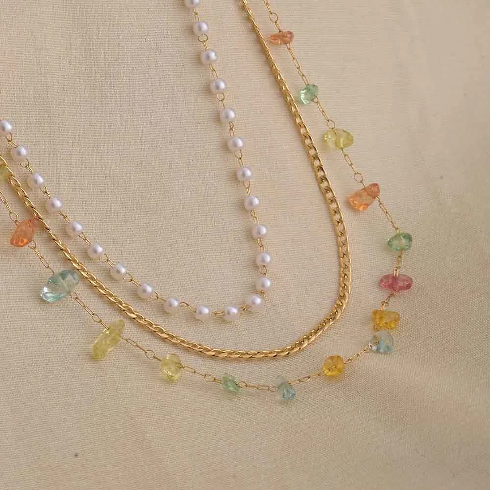 Women's Gold Casual Wear Gold Plated Stainless Steel Necklace Set
