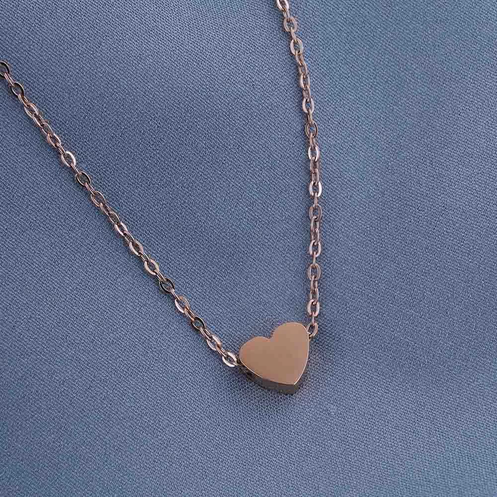Women's Gold Casual Wear Rose Gold Plated Stainless Steel Necklace Set