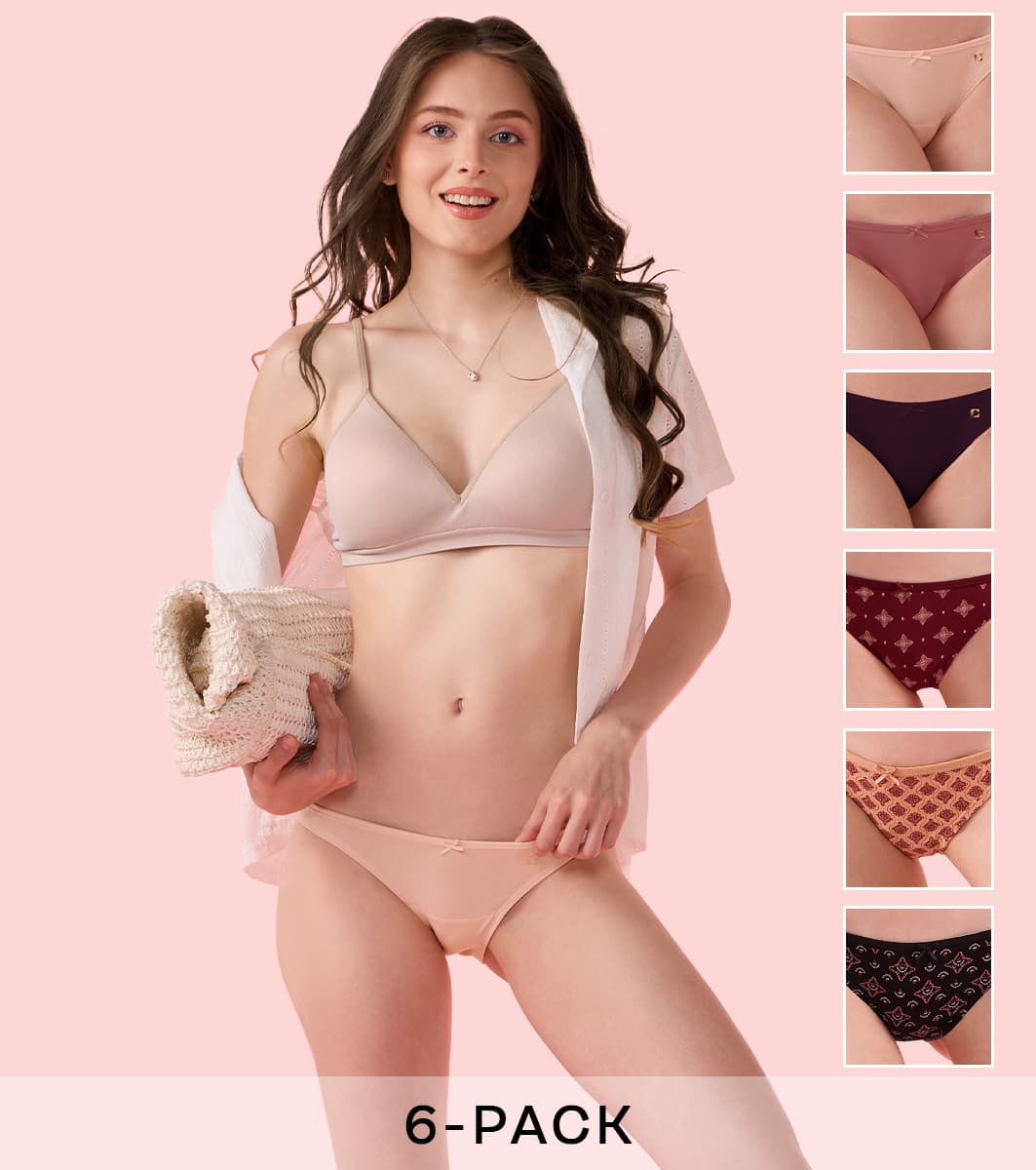 Women's Multicolor Naturally Breathable Cotton Low Rise Panty