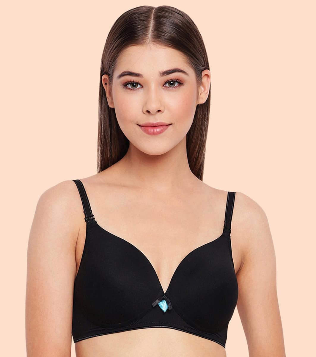 Women's Black Invisible Neckline Tshirt Bra
