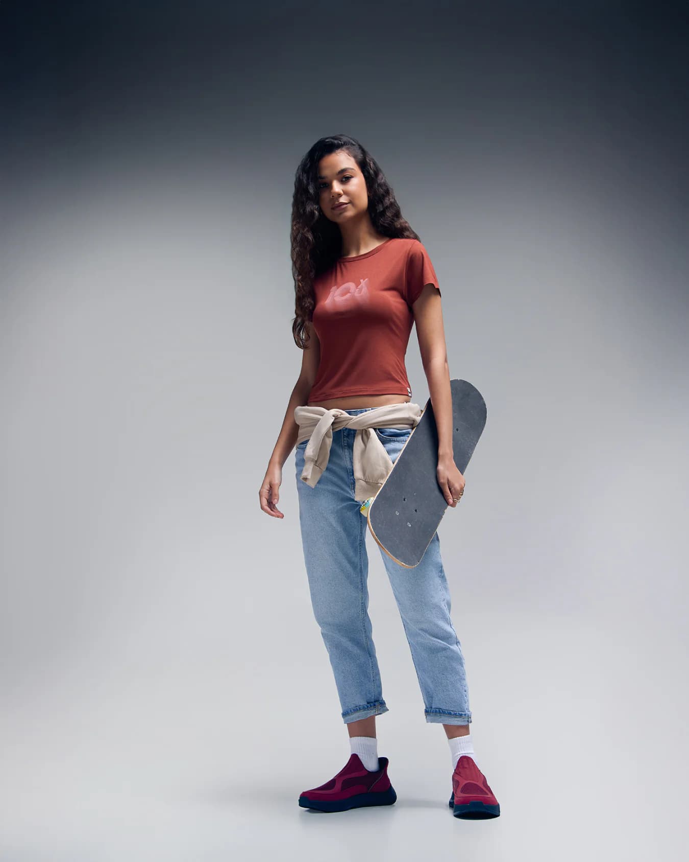 Women's Brown Sport Slim Fit Solid Half Sleeves Tshirt