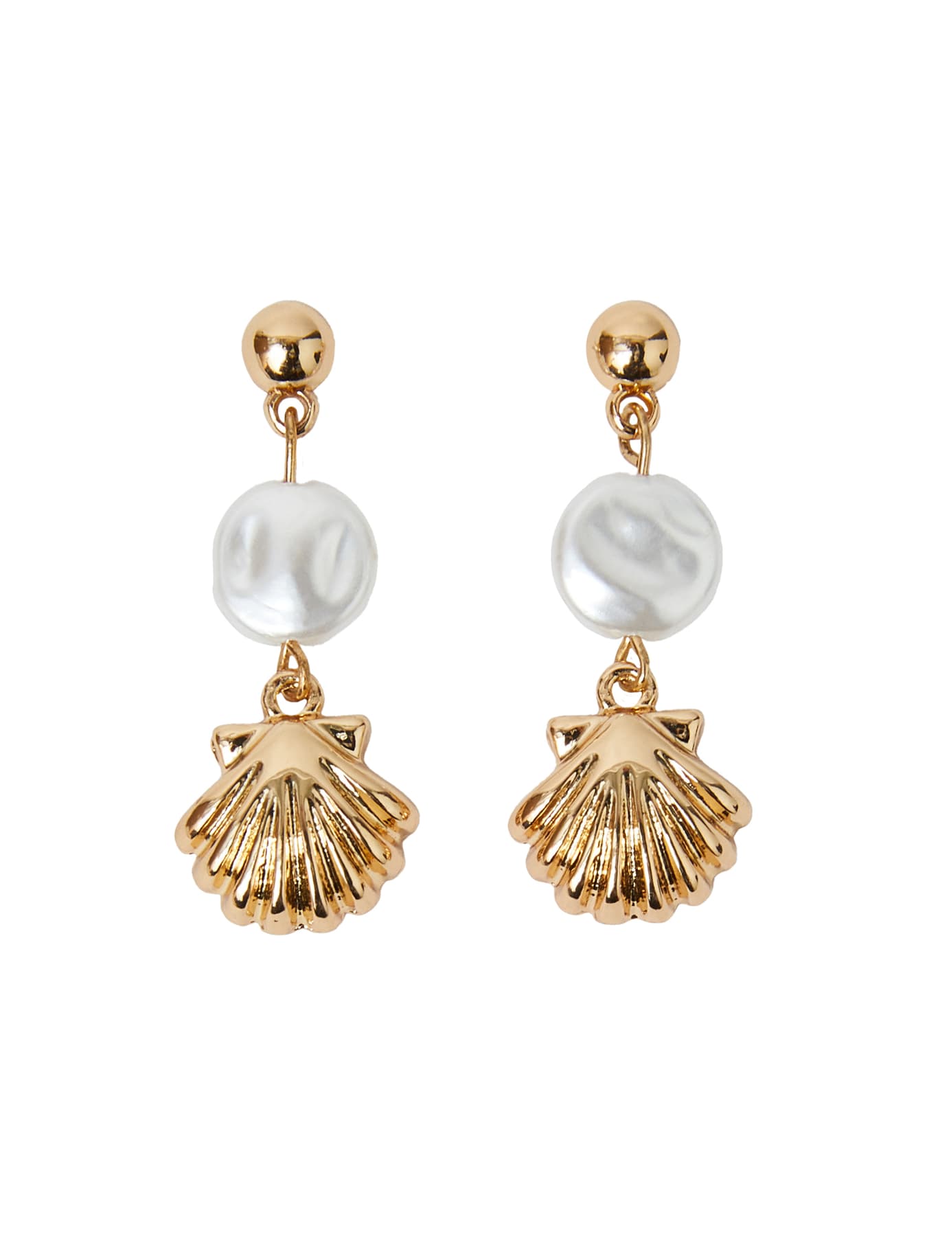 Women's Seashell Drop Earrings Gold