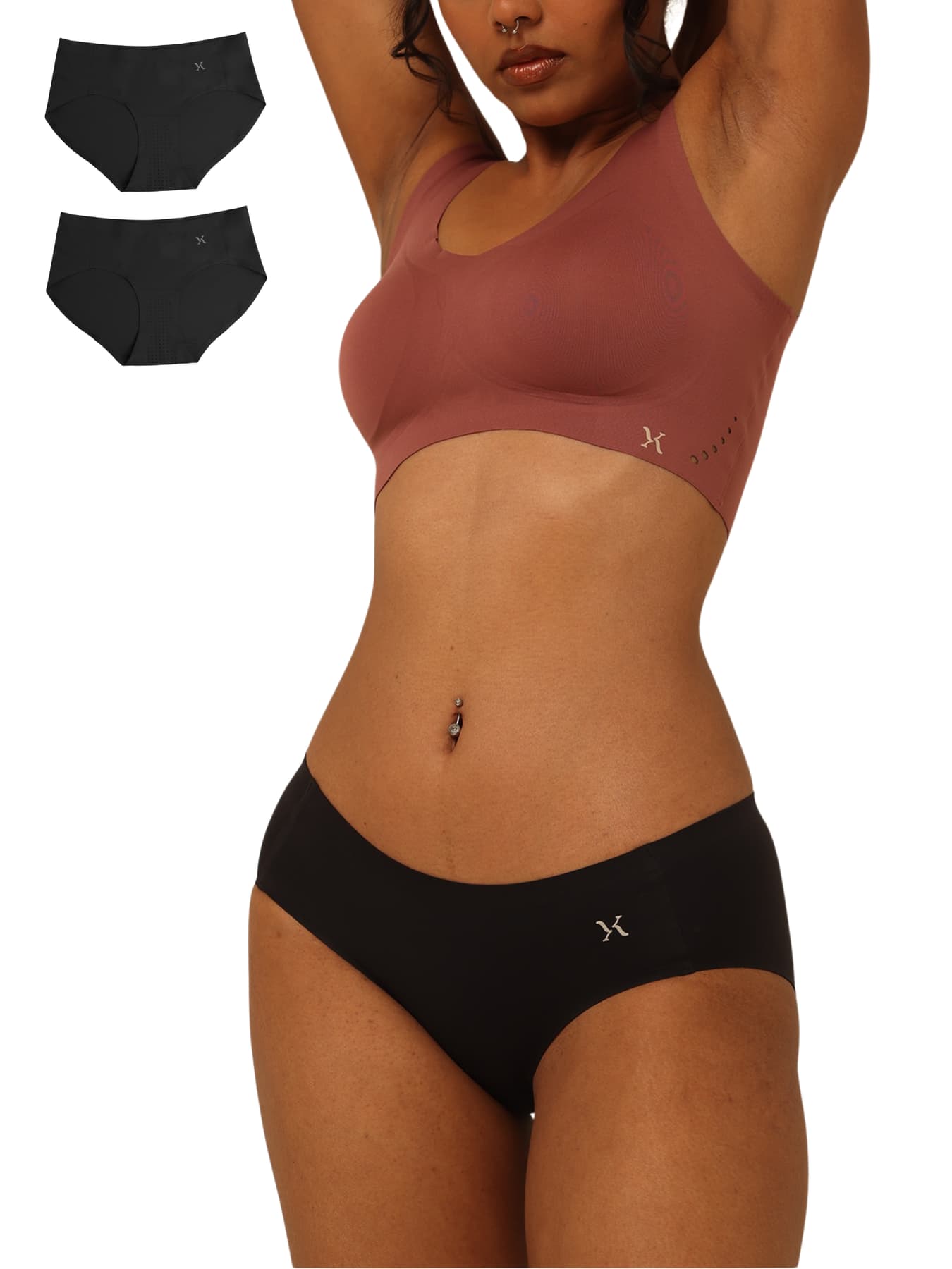 Women's Black Solid Hipster