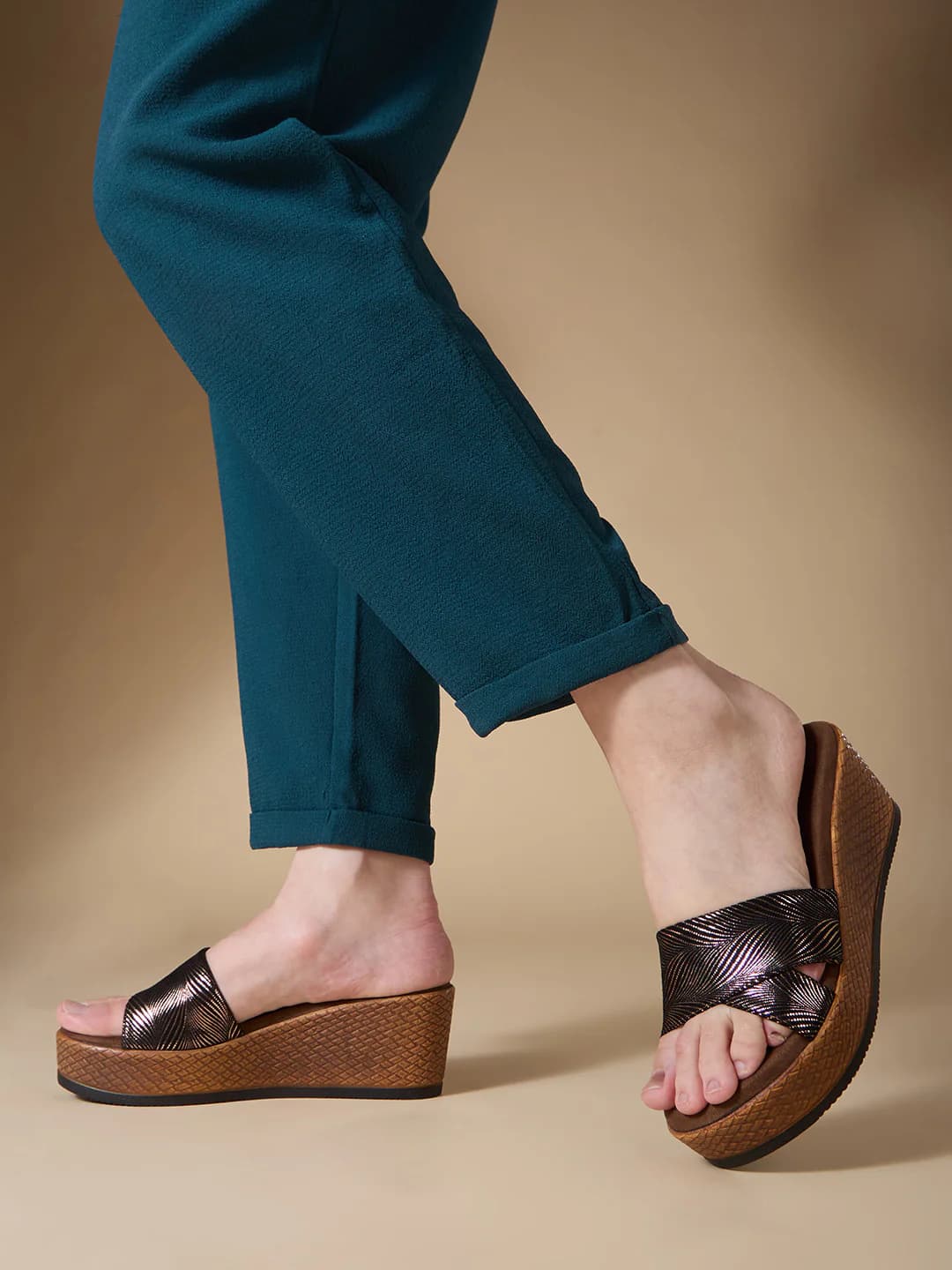 Women's Antique Casual Synthetic Wedge Heel Wedges Sandals