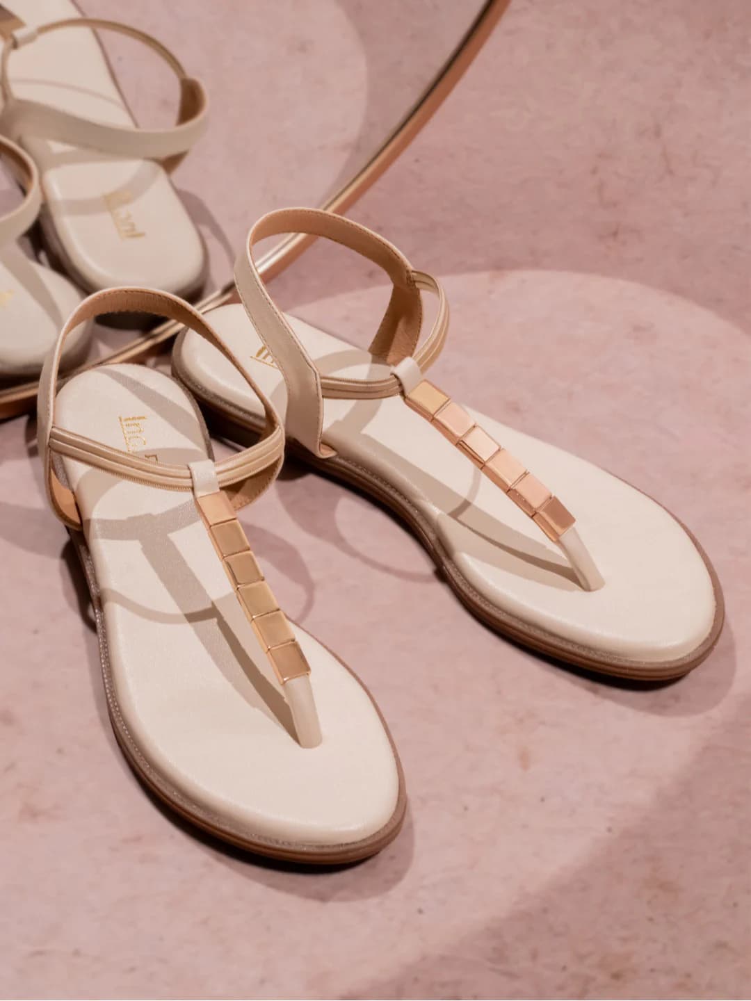 Women's Beige Casual Synthetic Flat Slip-Ons Sandals