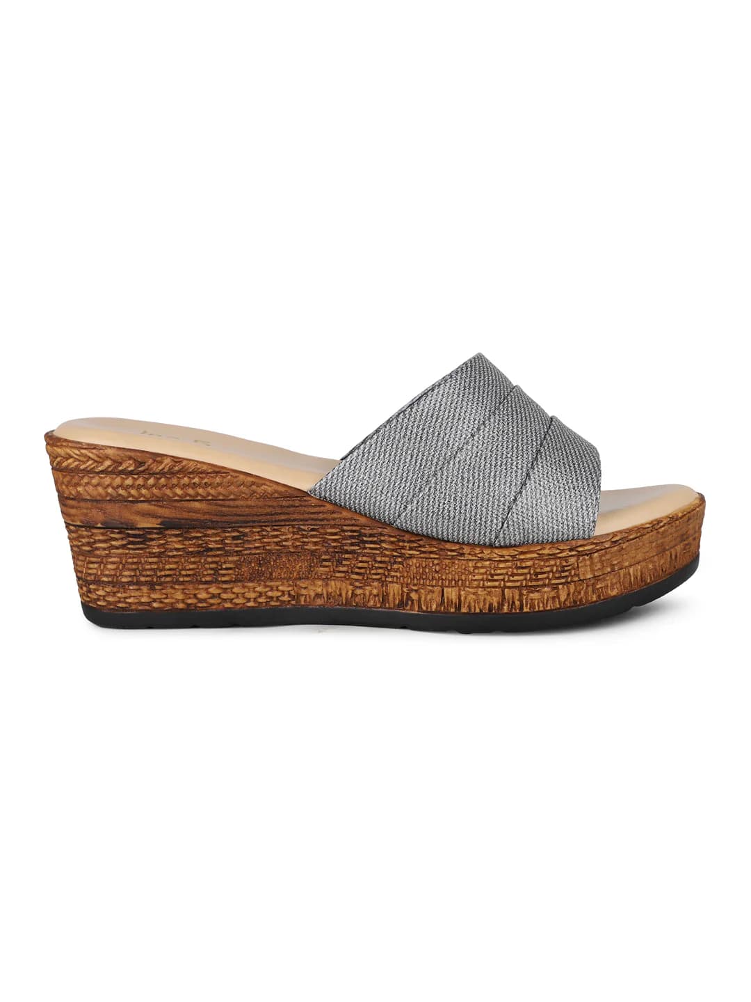 Women's Pewter Casual Synthetic Wedge Heel Wedges Sandals