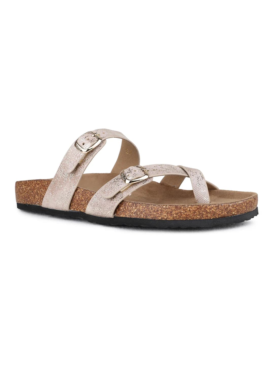 Women's Beige Casual Synthetic Flat Slip-Ons Sandals
