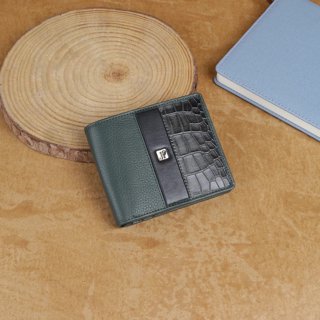 Men's Green Casual Leather Wallet