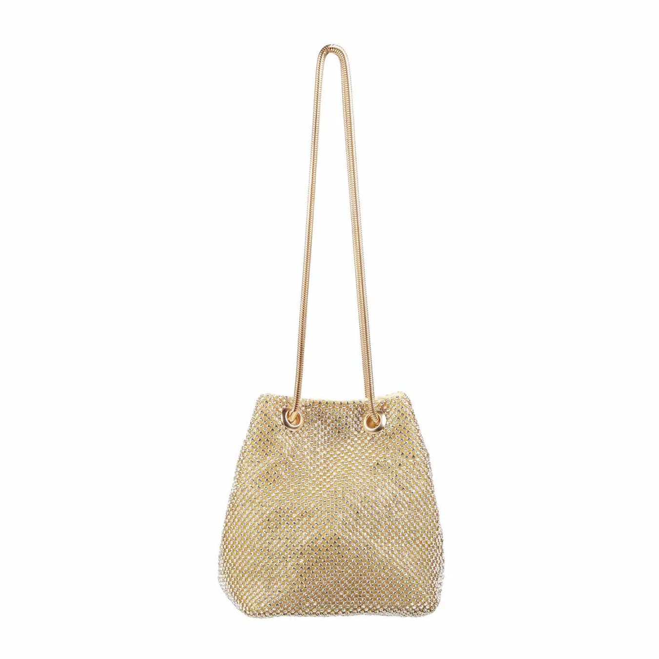 Women's Gold Casual Fabric Handbag