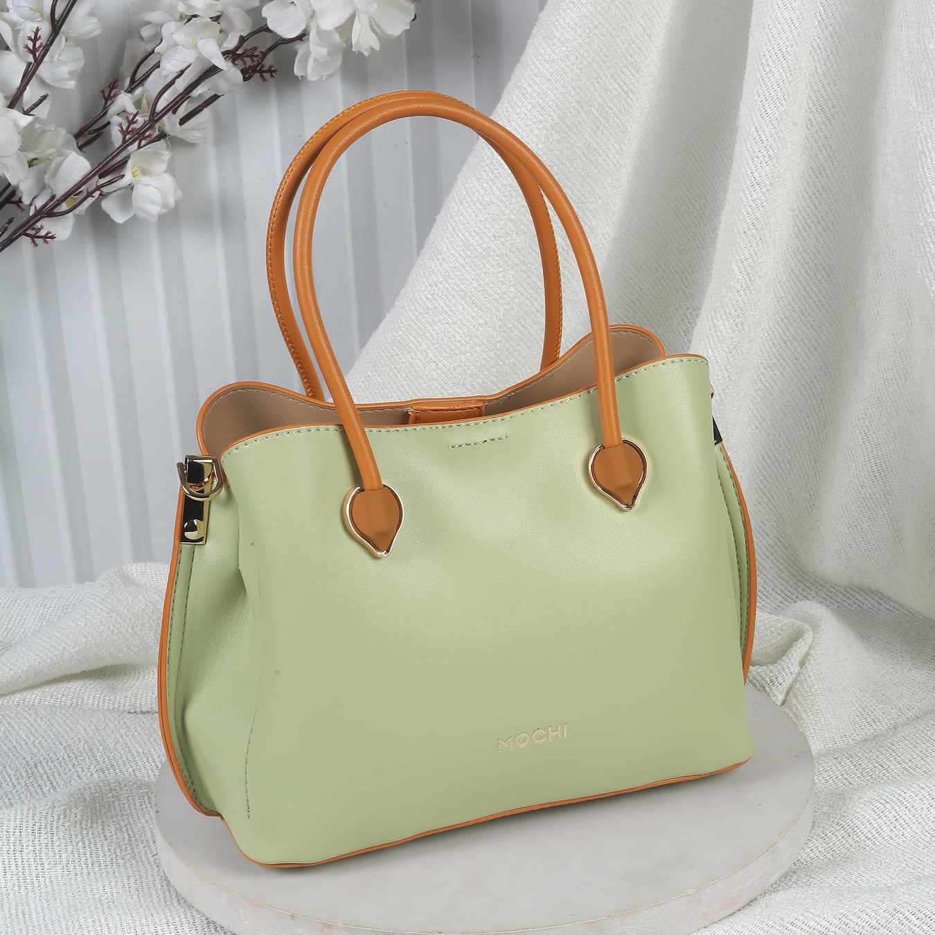 Women's Green Casual PU Handbag