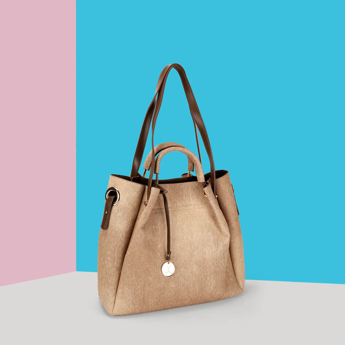 Women's Beige Casual PU Handbag