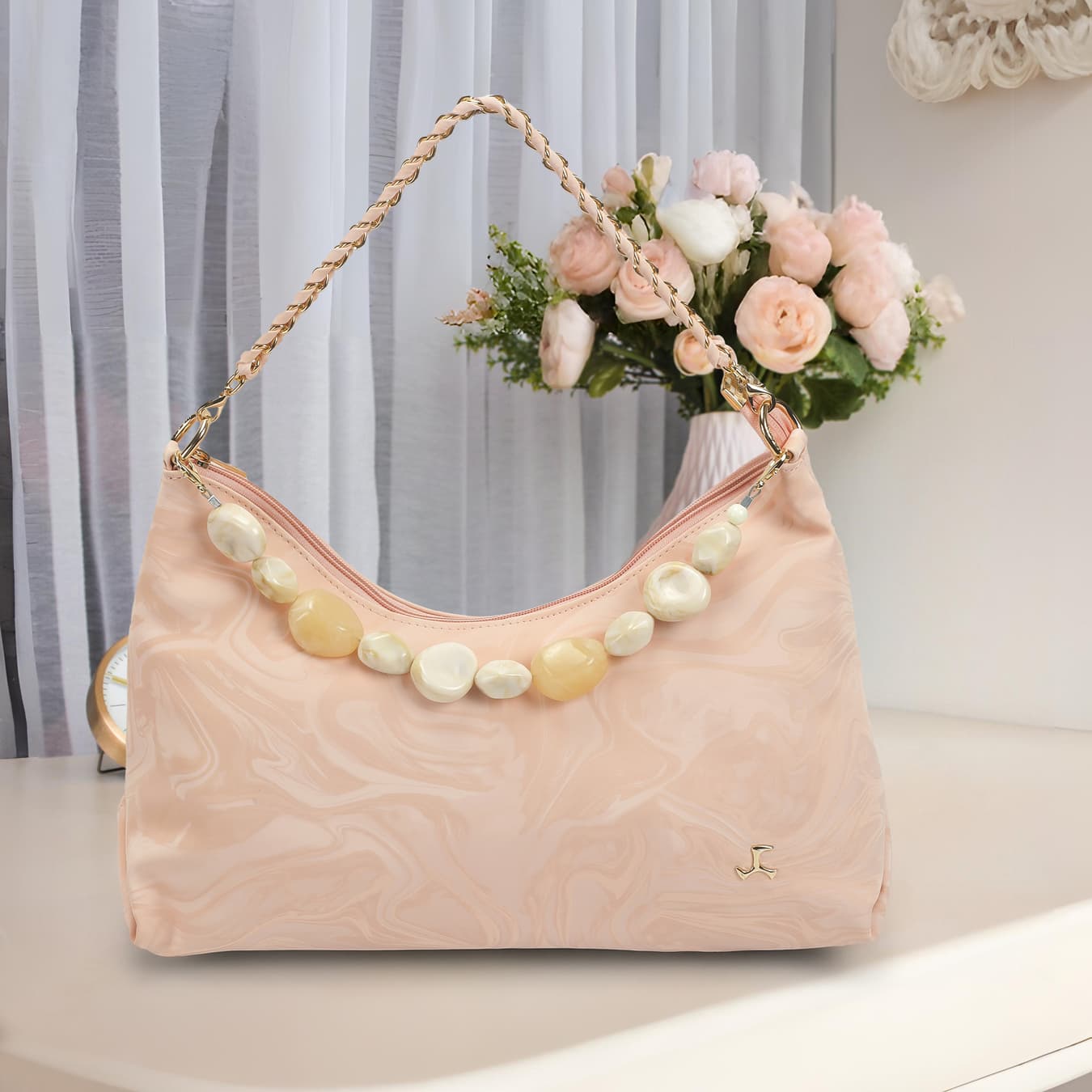 Women's Pink Casual PU Handbag