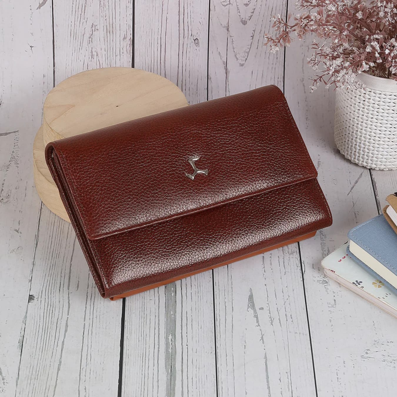 Women's Brown Casual Leather Wallet