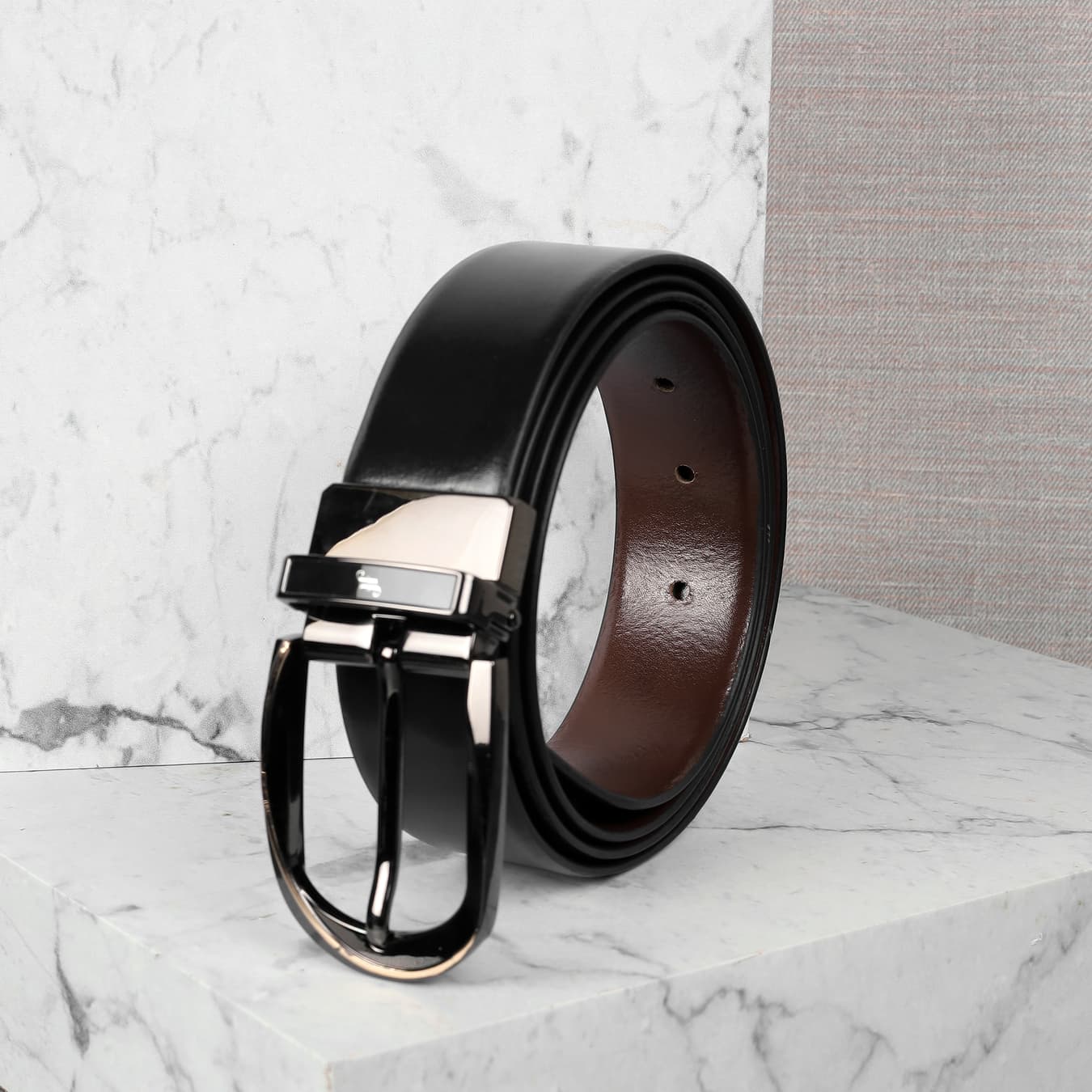 Men's Black Formal Solid Leather Belt
