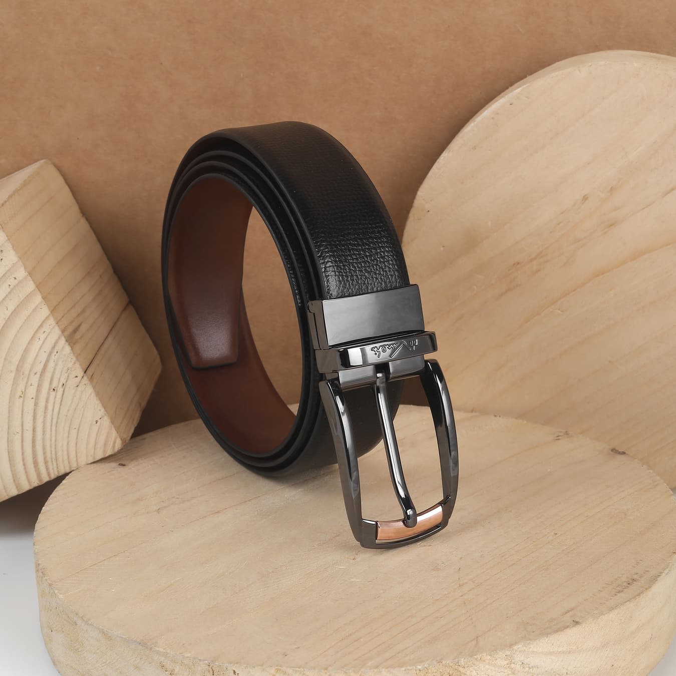 Men's Black Formal Solid Synthetic Belt