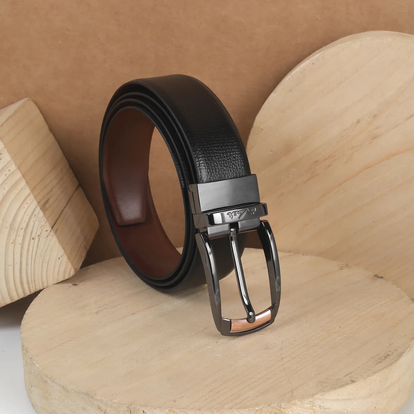 Men's Black Formal Solid Synthetic Belt