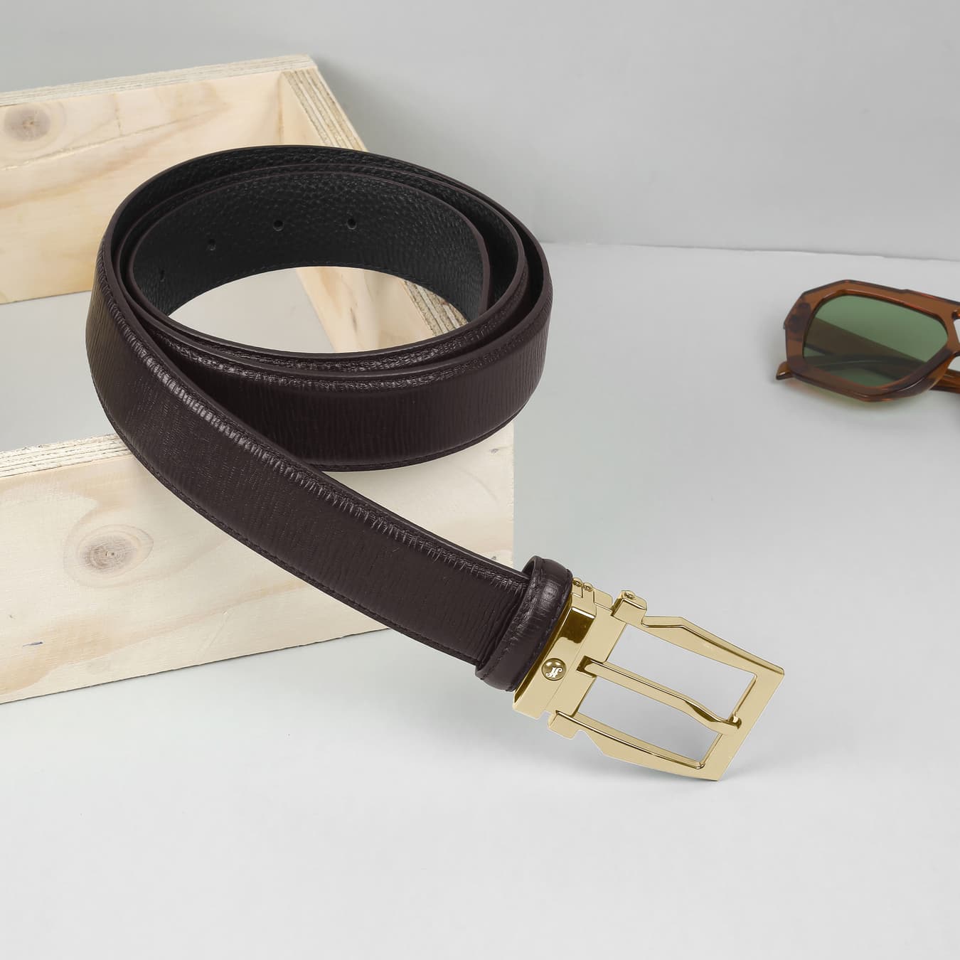 Men's Brown Formal Solid Synthetic Belt