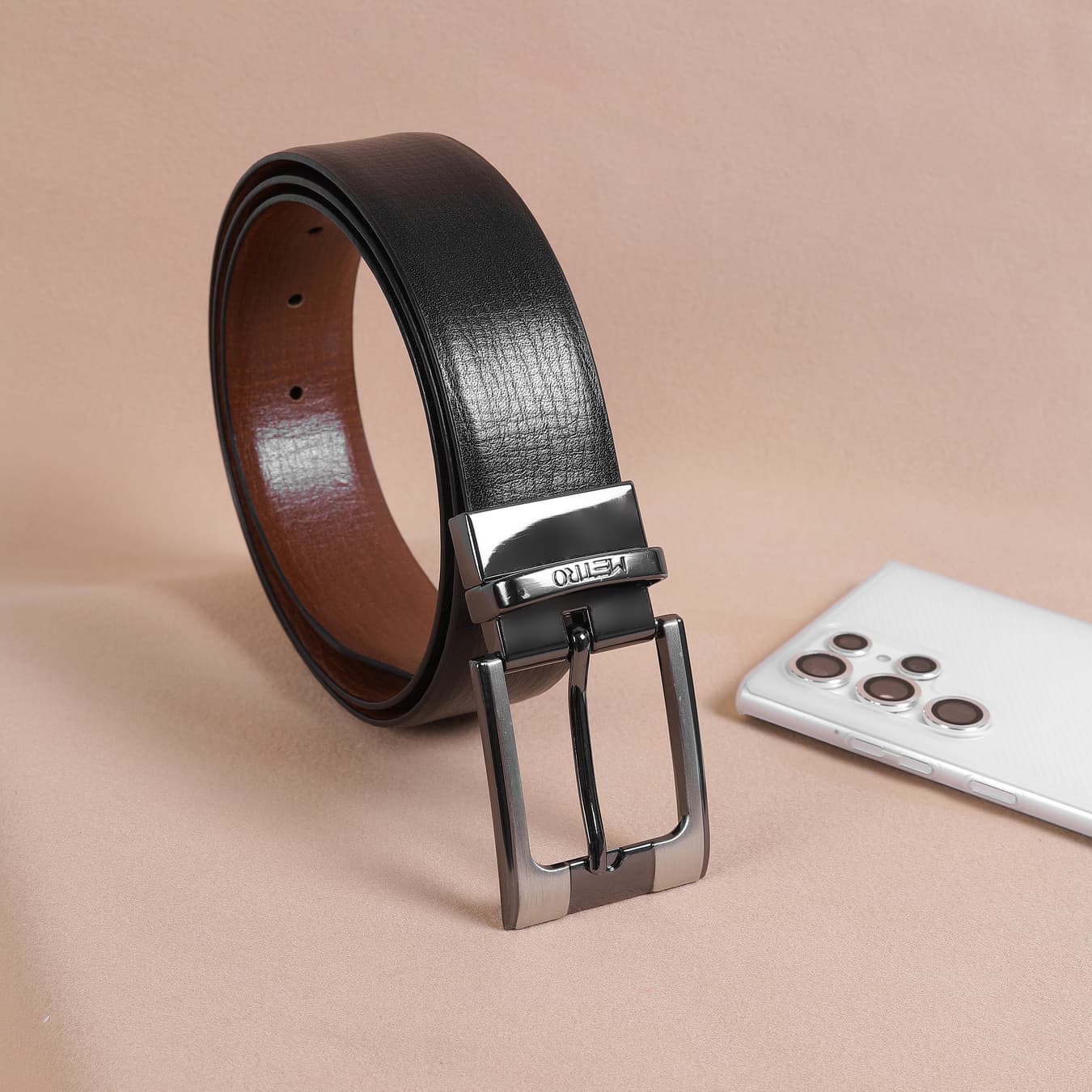 Men's Black Formal Solid Leather Belt