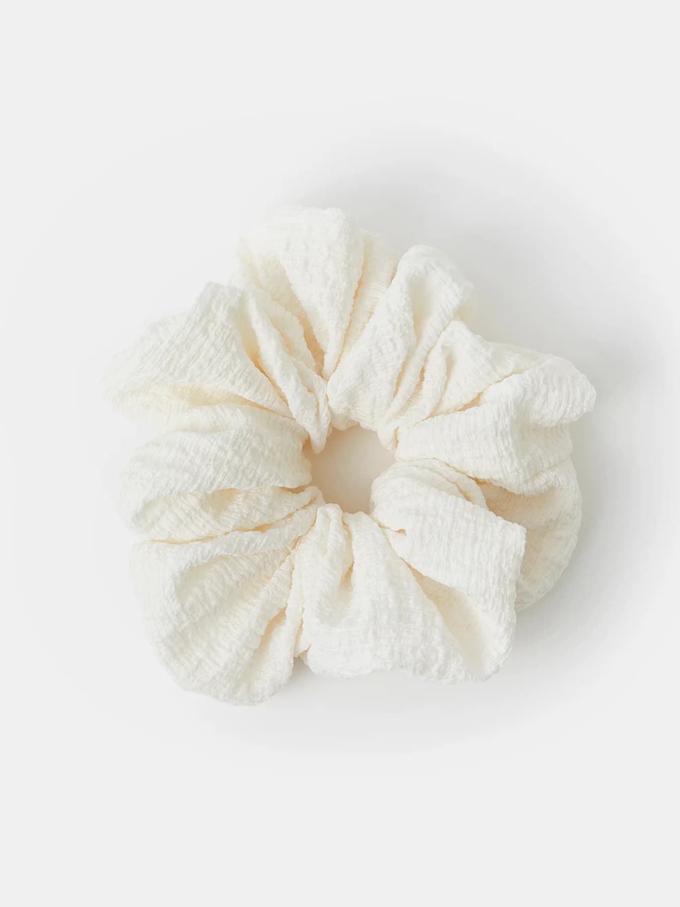Women's Cream Casual Oversized Texture Hair Scrunchie