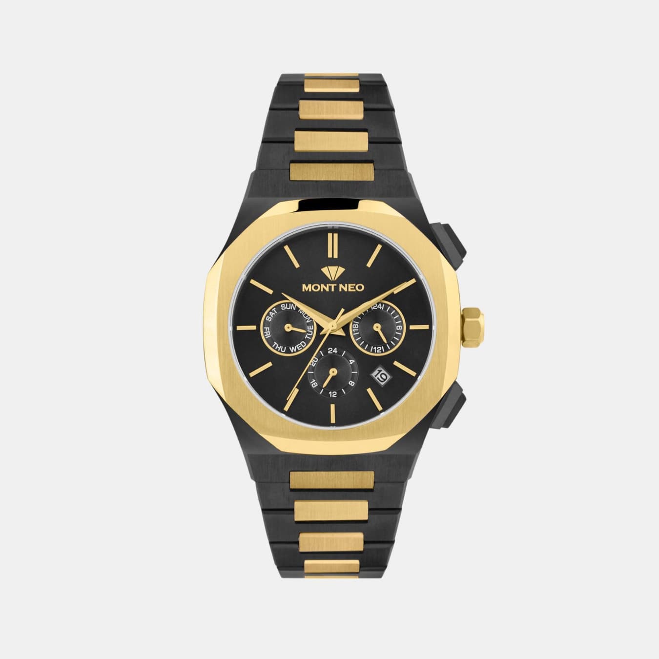 Men's Quartz Black Dial Multi-Function Metal Watch 1054M-M4204