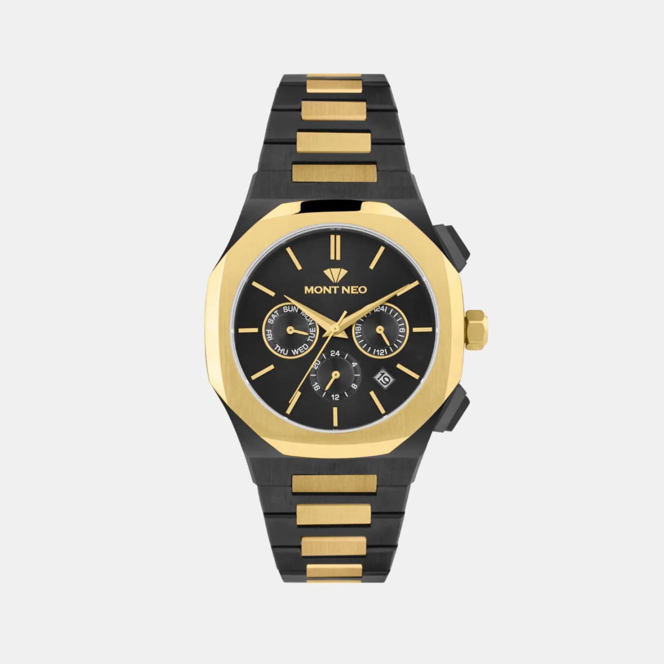 Men's Quartz Black Dial Multi-Function Metal Watch 1054M-M4204
