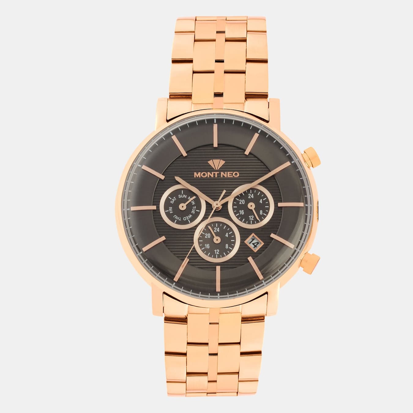 Men's Quartz Gun Dial Multi-Function Metal Watch 1055C-M3316