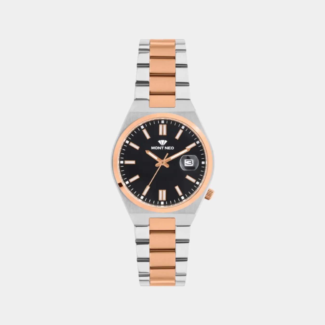 Men's Quartz Black Dial Analog Metal Watch 3506E-M1304