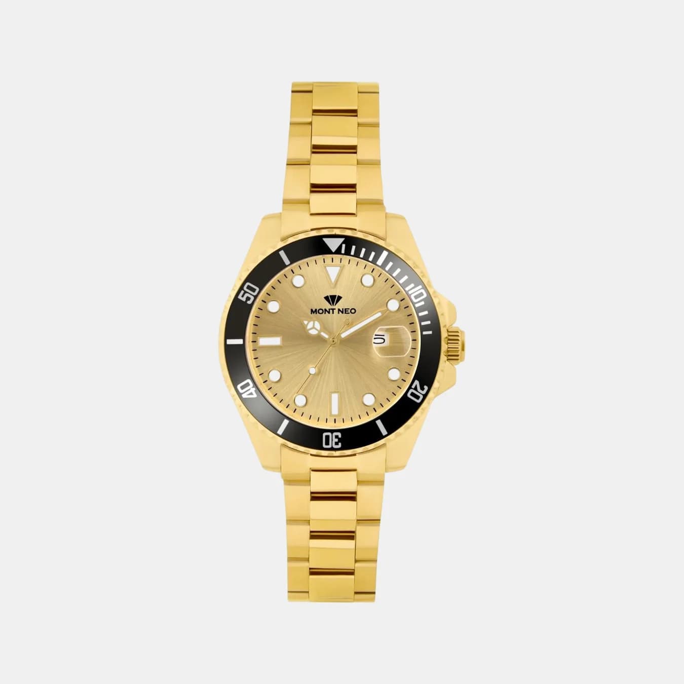 Men's Quartz Beige Dial Analog Metal Watch 3507E-M2208