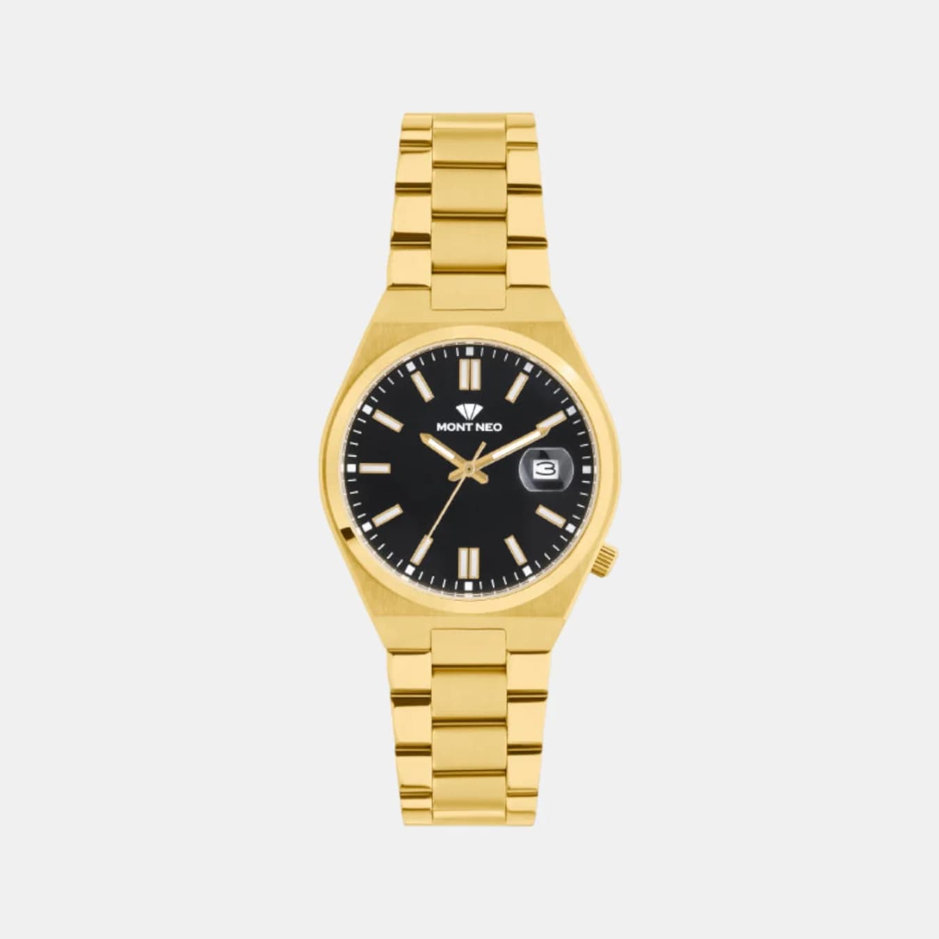 Men's Quartz Black Dial Analog Metal Watch 3506E-M2203