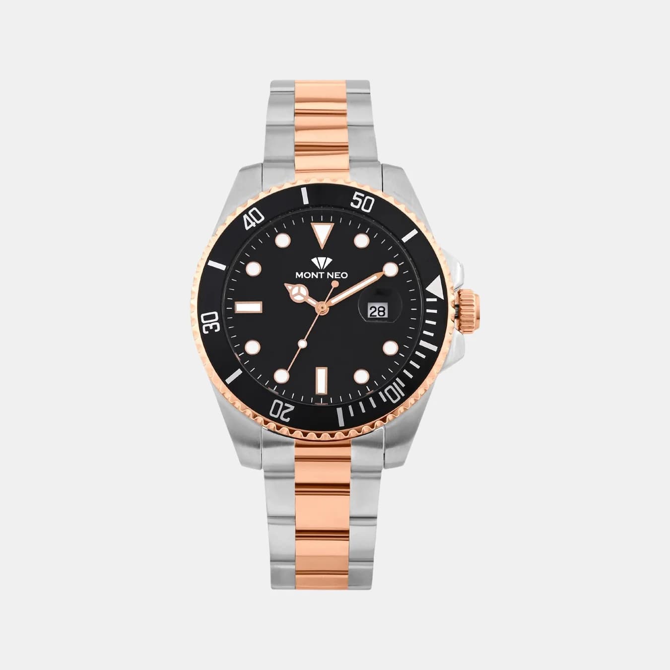 Men's Quartz Black Dial Analog Stainless Steel Watch 3507E-M1304