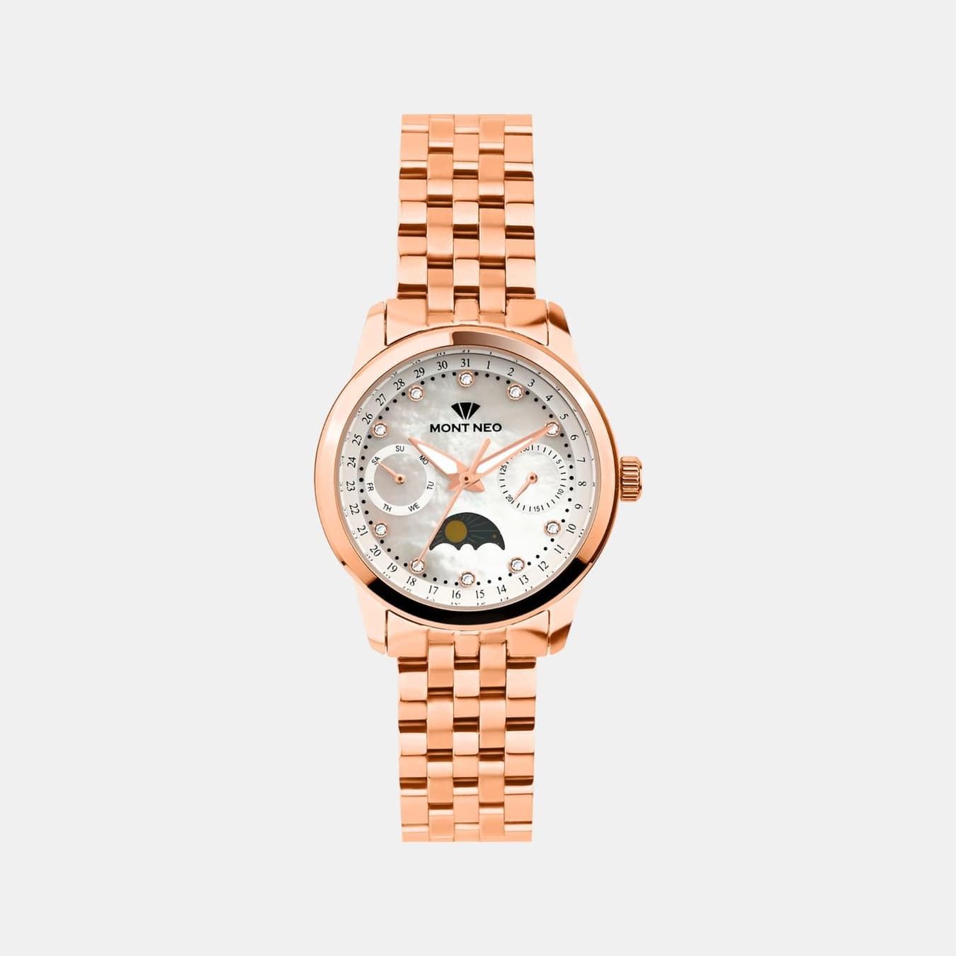 Women's Quartz Mother Of Pearl Dial Multi-Function Stainless Steel Watch 4511M-M3301