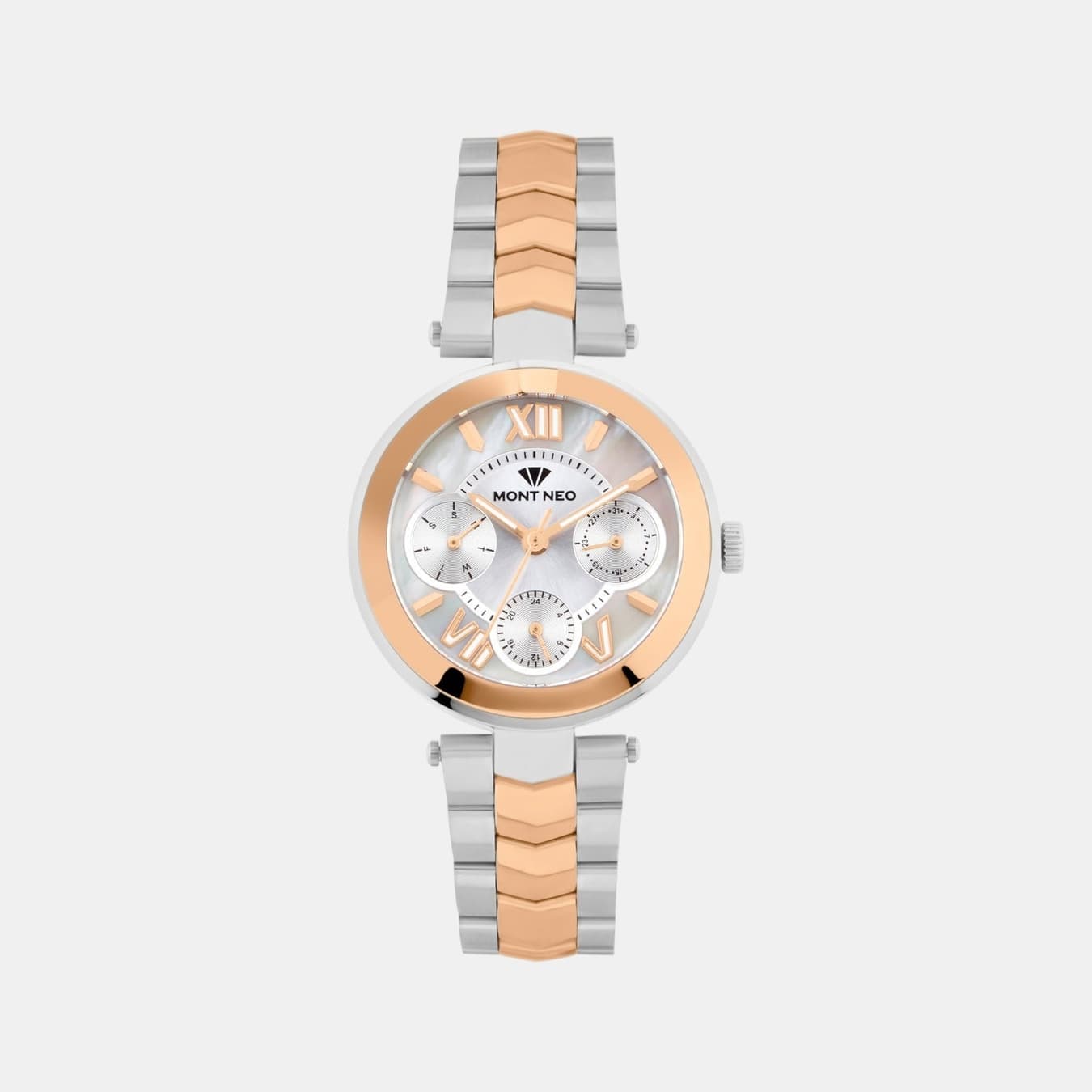 Women's Quartz Silver Dial Multi-Function Stainless Steel Watch 4507M-M1303