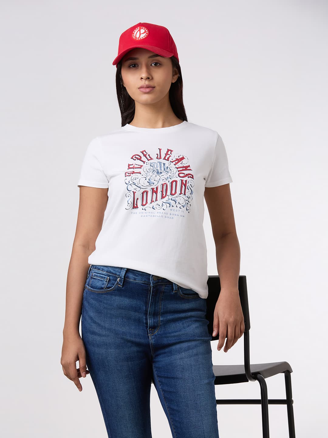 Women's White Casual Half Sleeves Tshirt