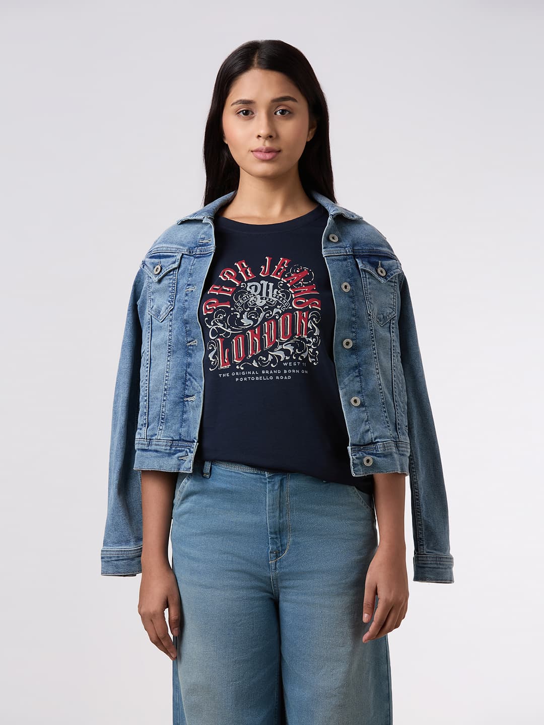 Women's Navy Casual Half Sleeves Tshirt