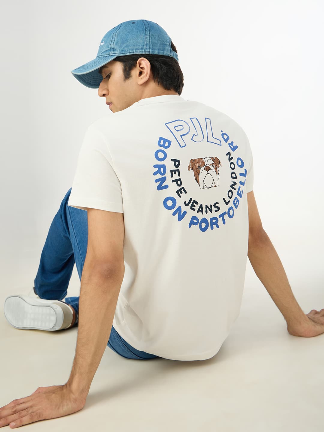 Men's Off White Casual Half Sleeves Tshirt