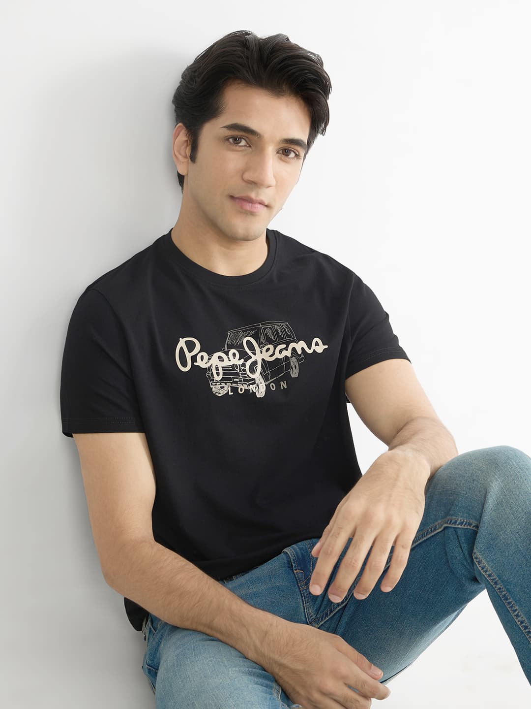 Men's Black Casual Half Sleeves Tshirt