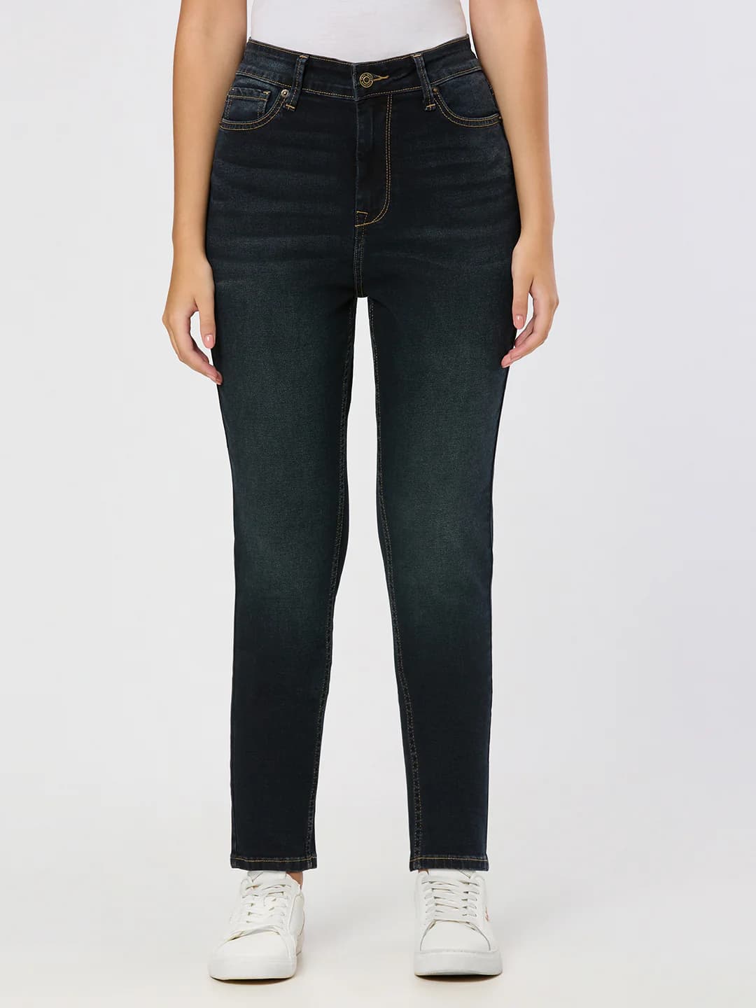 Women's Dark Used Casual Regular Length Jeans