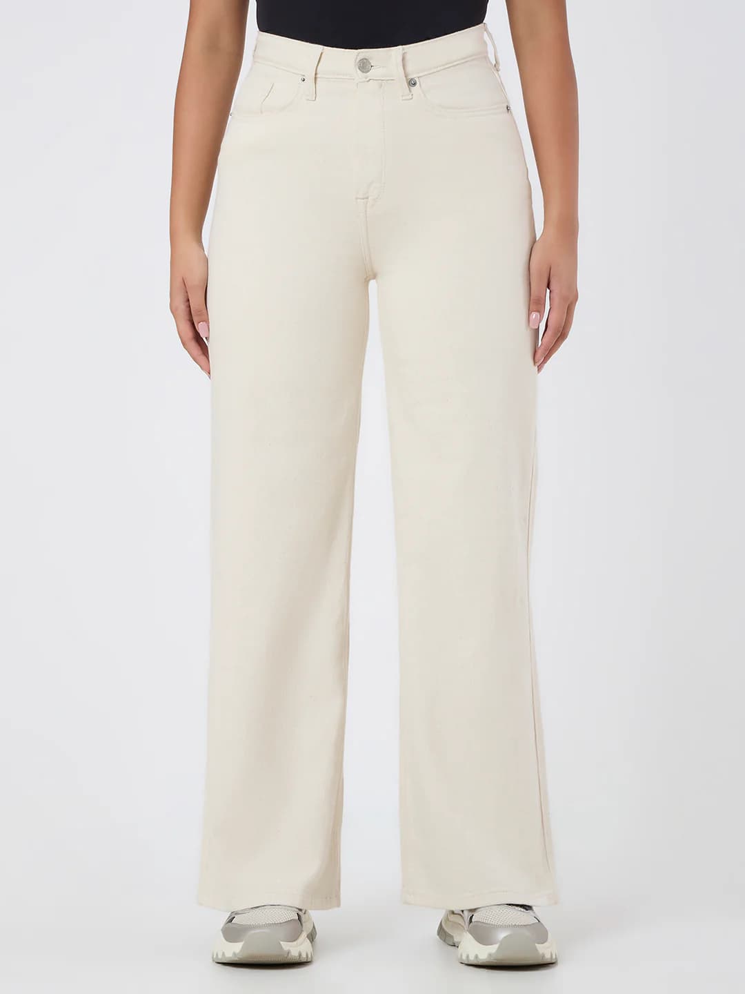 Women's Beige Casual Regular Length Jeans