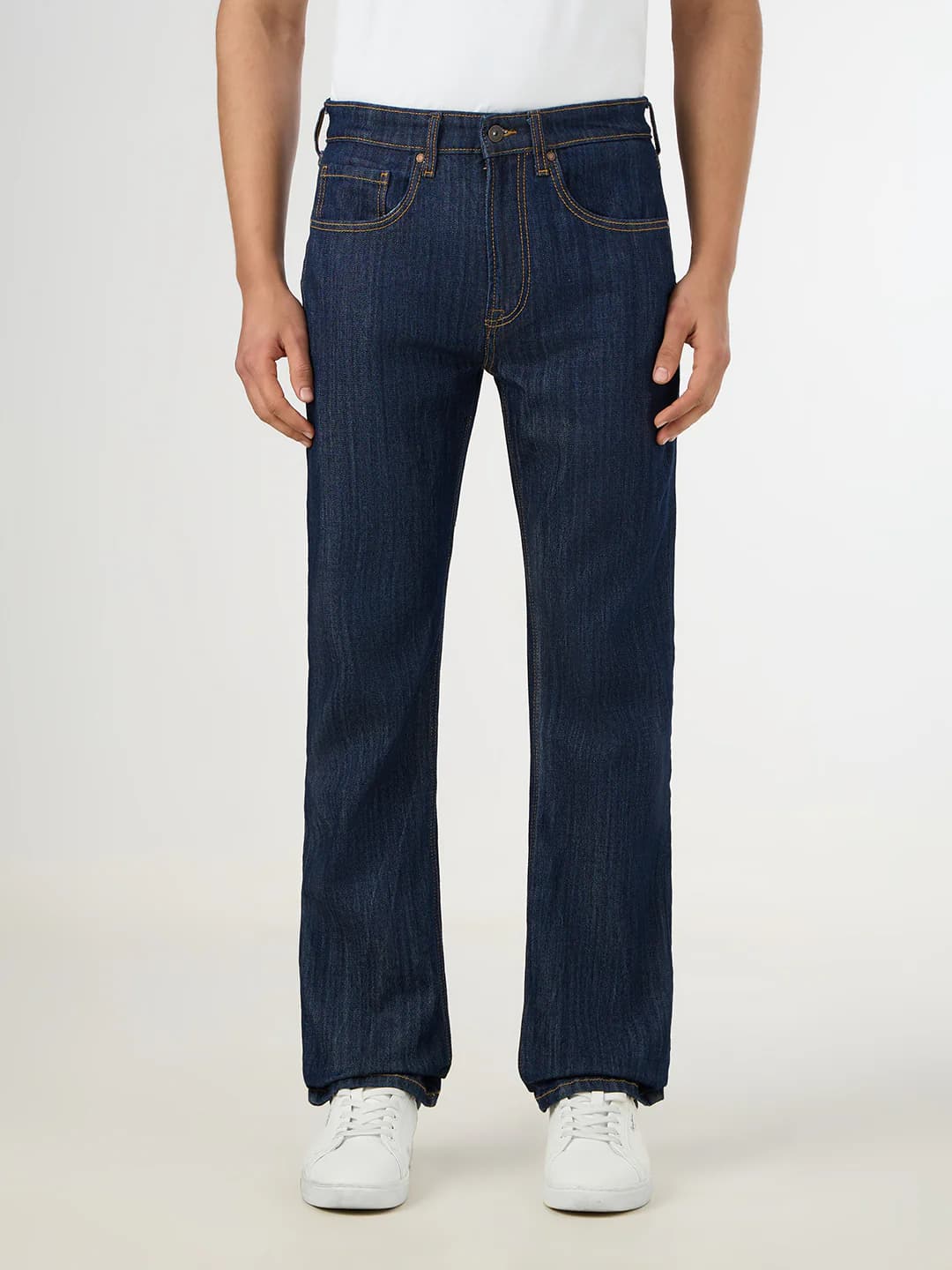 Men's Raw Casual Regular Length Jeans