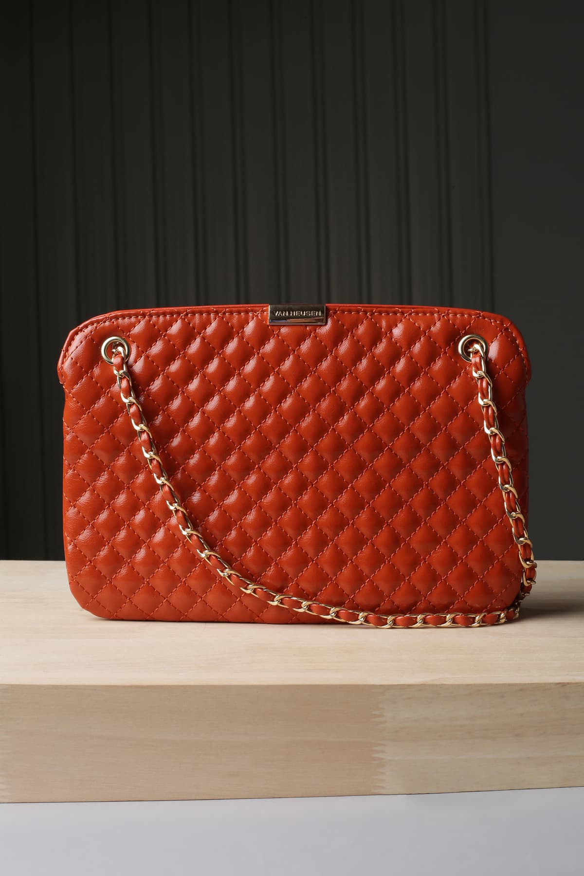 Women's Orange Casual Solid PU Shoulder Bag