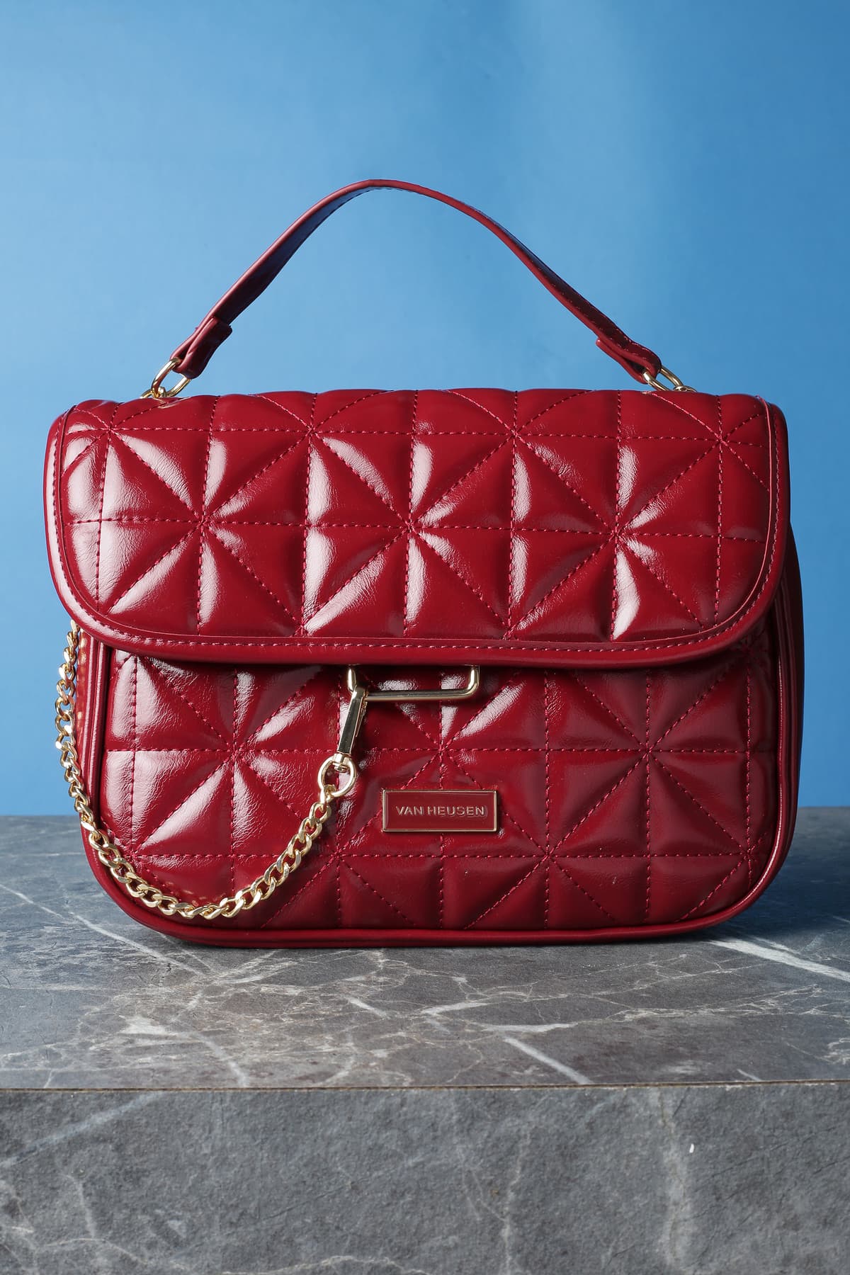 Women's Red Casual Solid PU Shoulder Bag