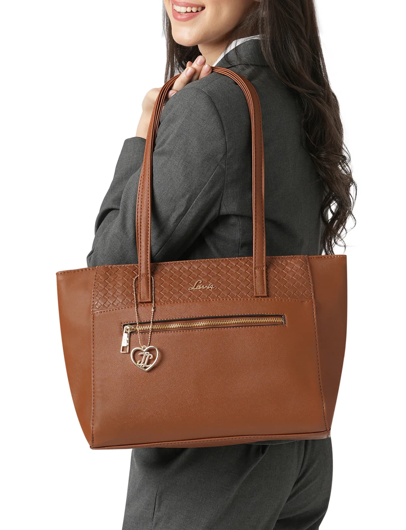 Women's Tan Casual Solid Synthetic Leather Tote Bag